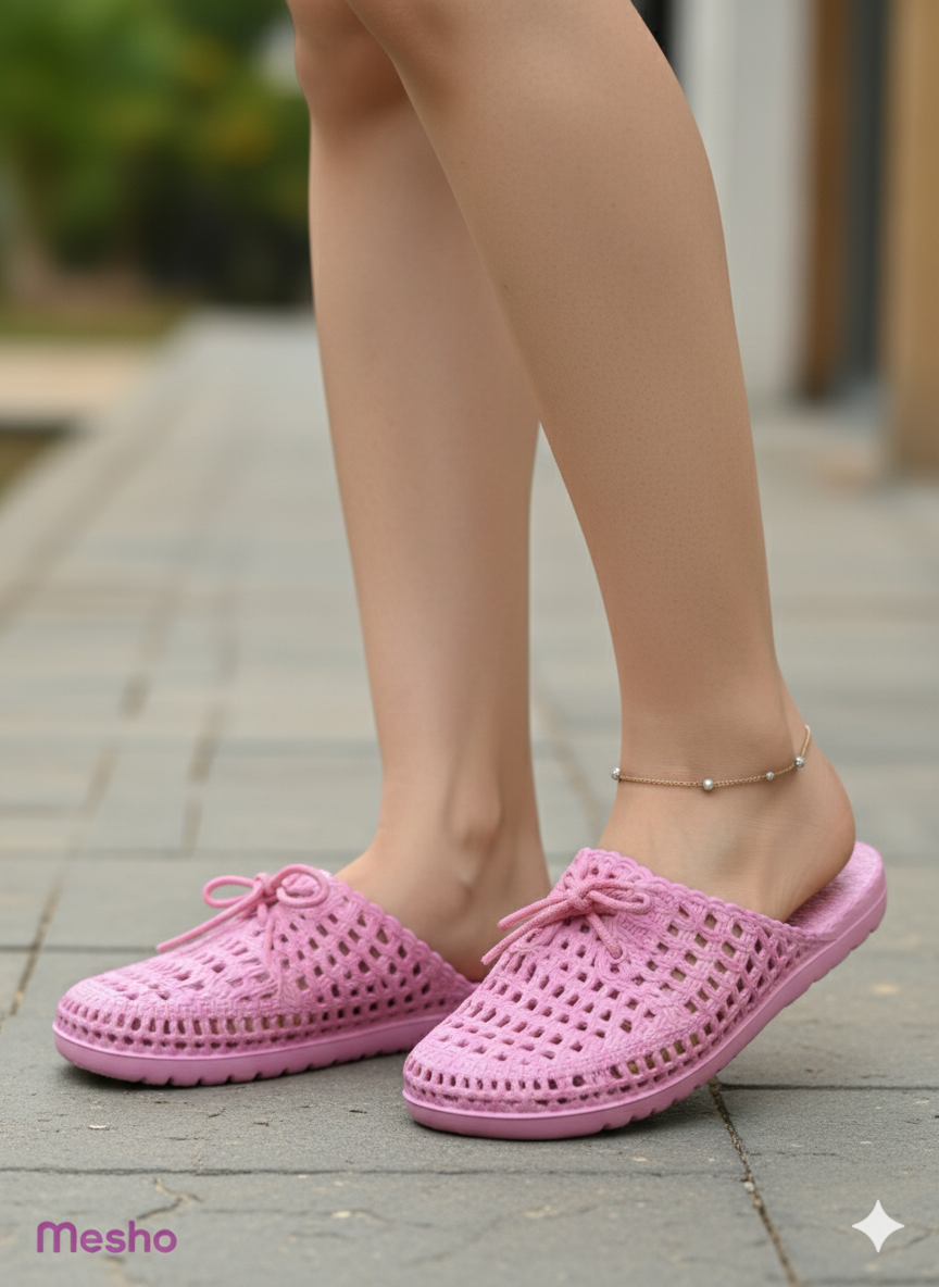 Pink jutti sliper